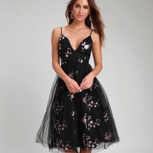 Lulu’s Fit and Flare with deep neckline dress